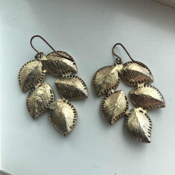 Gold Leaf Earrings - Picture 3 of 3